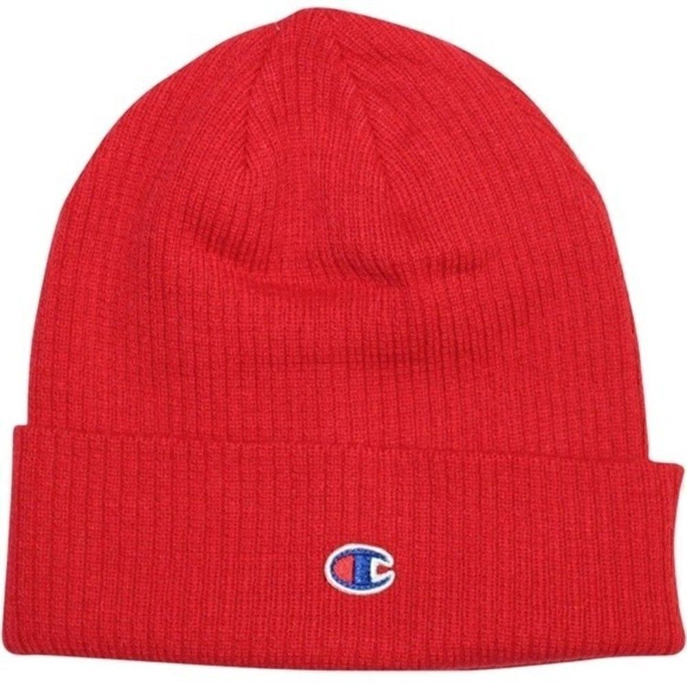 𝅺MENS Champion Men's Winter Beanie, Medium Red, cold winter Hat